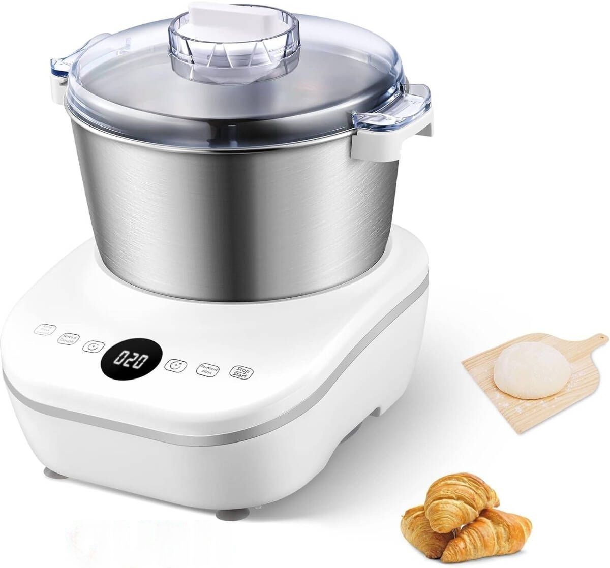 パンこね機 家庭用パンニーダー 5L 生地こね 発酵 ステンレスポット 扇形羽根 パン お菓子 ピザ パスタ うどん 餃子生地作り