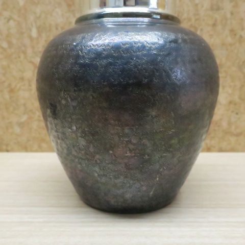 銀川堂 いぶし銀 黄銅 茶壺 茶筒 - メルカリ
