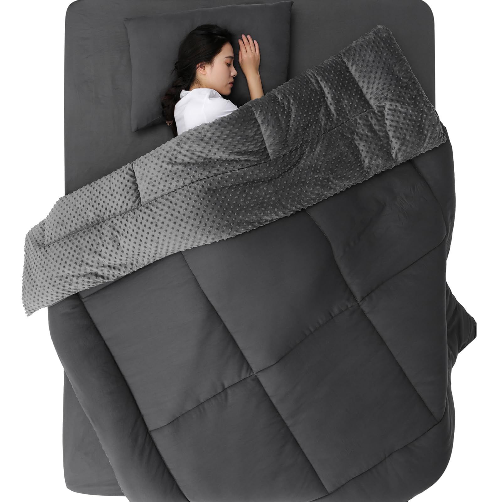 songlibin 掛け布団 掛け布団ダブル 5Dミンキードット フランネル3.6kg 増量タイプ ボリューム感がたっぷり 暖かくて抗菌防臭 ダックグレー190x210cm