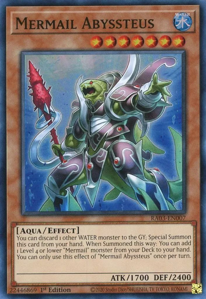 中古】遊戯王 RA03-EN007[SR]：Mermail Abyssteus/水精鱗