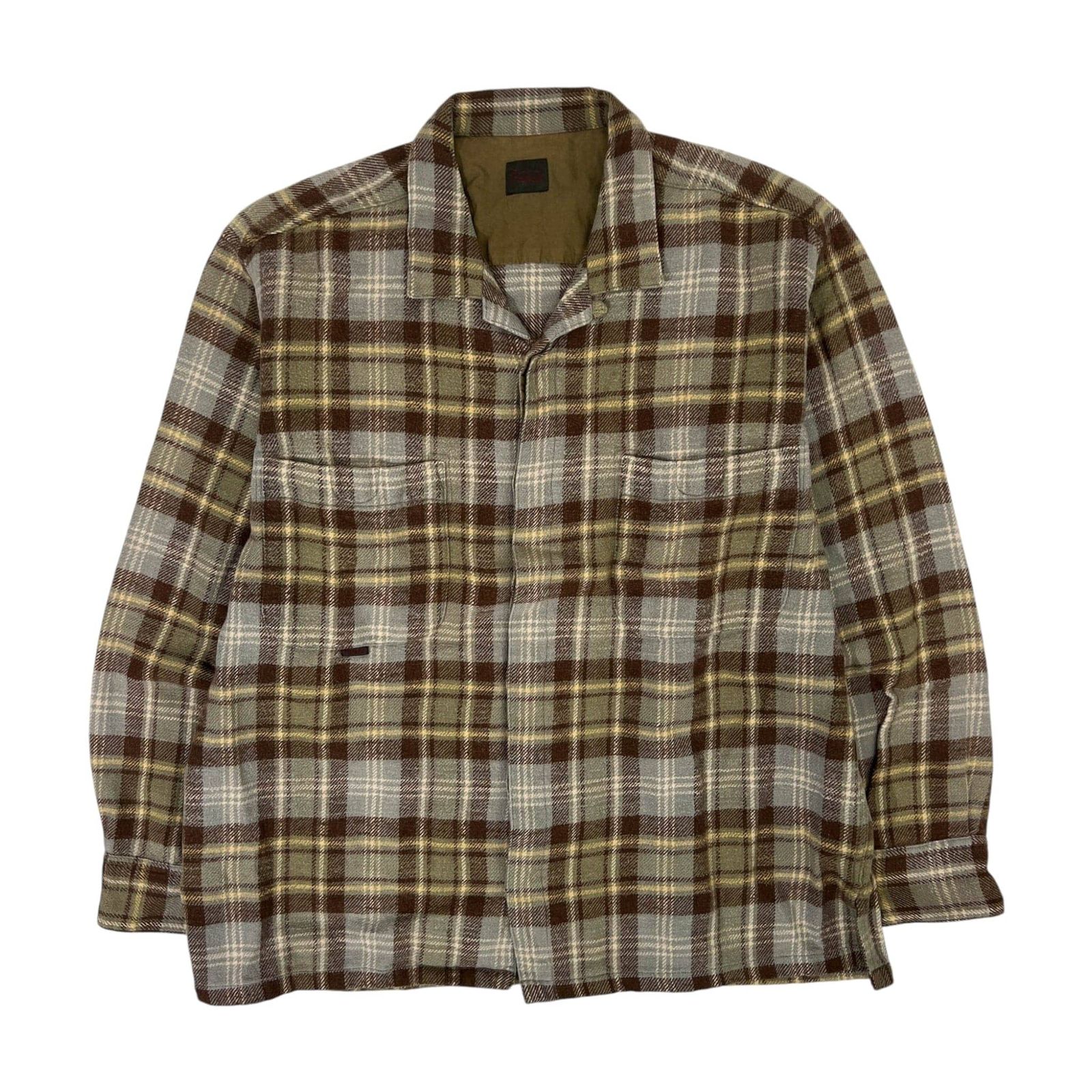 Papas パパス チェック コットン 長袖 ネルシャツ L/グレー系 メンズ