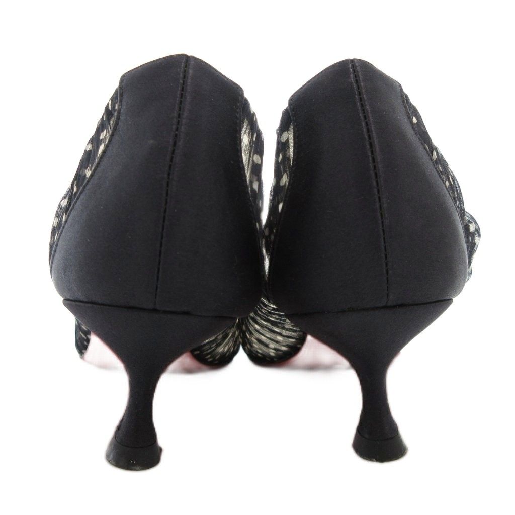 美品 Christian Louboutin ブラック ハイヒール オープントゥ Christian Louboutin ブラック オープントゥ ハイヒール クリスチャン