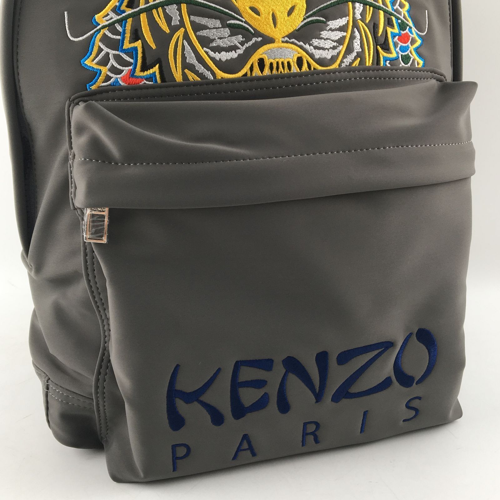 KENZO リュックサック バックパック 虎 立体刺繍 グレー