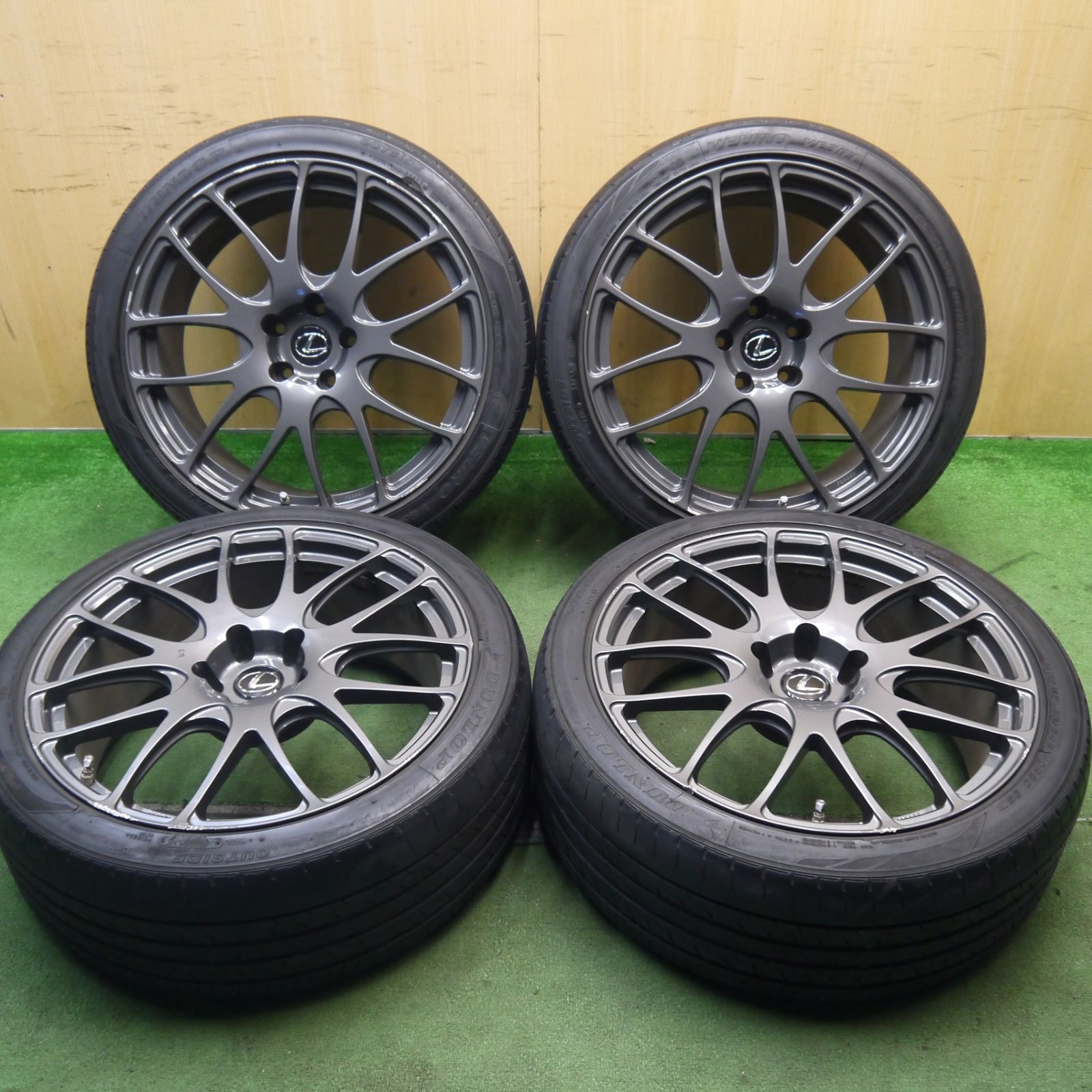4本価格レクサス LS 等 TRD TAN-EI-SYA 鍛造 245/40R20 ダンロップ VEURO VE303 20インチ PCD120/5H5090203Hノ