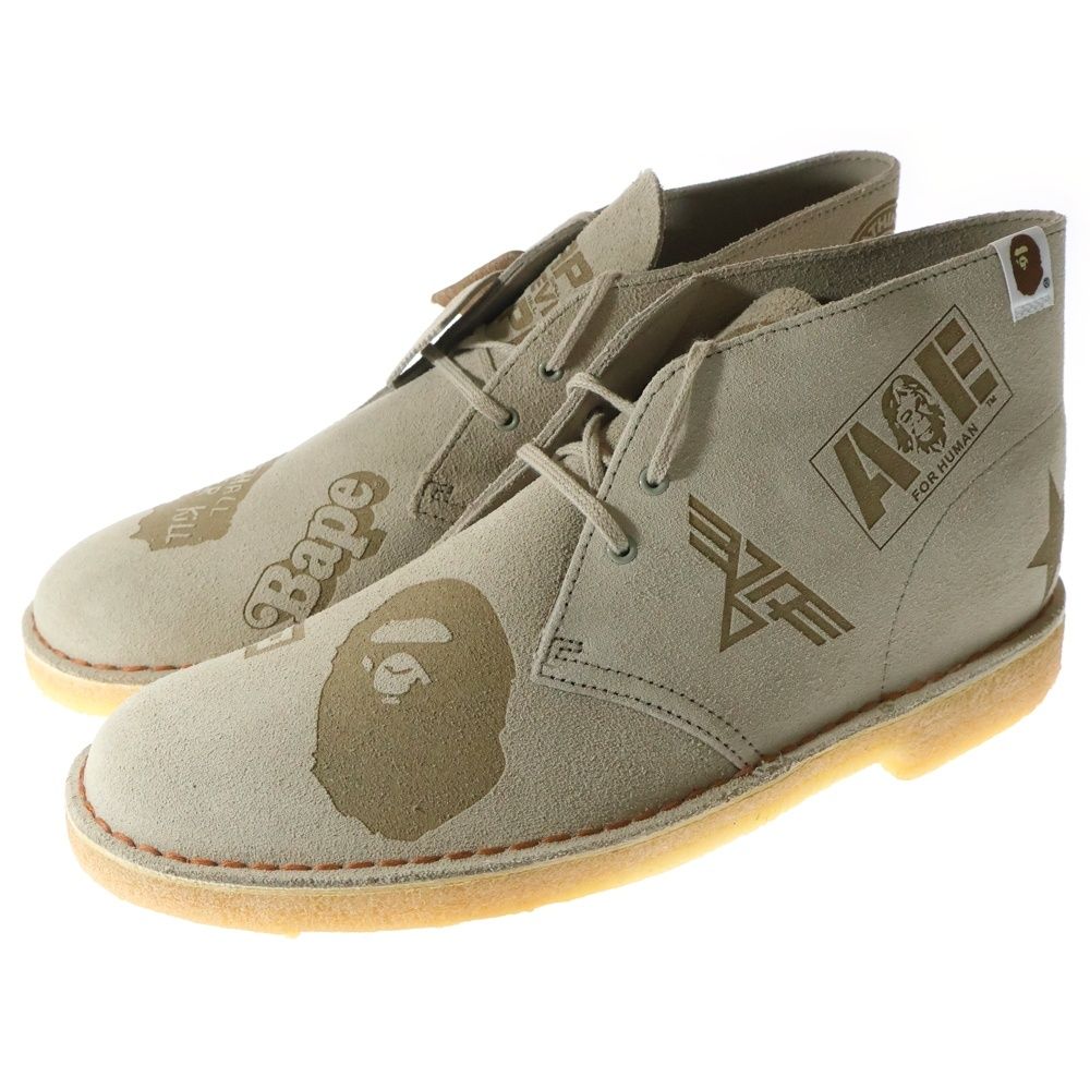 Clarks クラークス ×A BATHING APE DESERT BOOTS ア ベイシングエイプ スウェード デザートブーツ ベージュ 44