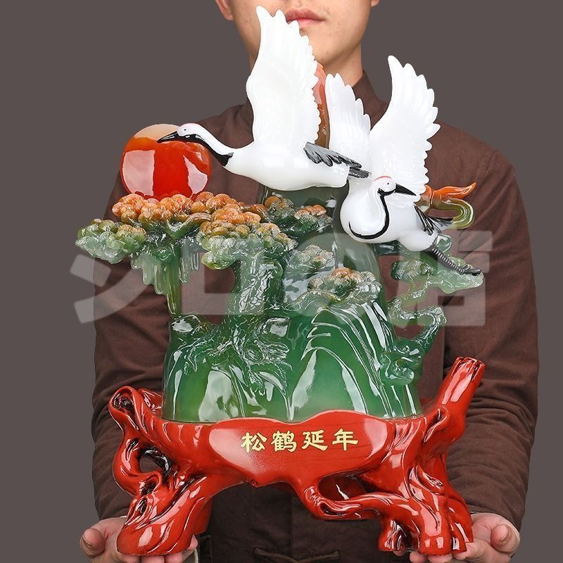 鶴 つる 山 置物 オブジェ 風水グッズ 樹脂 財運 金運 開運 運気アップ スピリチュアル 瞑想 幸運 開運 浄化 幸運 開運 厄除け リビング インテリア オフィス 縁起物