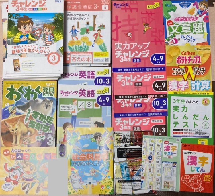 チャレンジ3年生 テキスト1年分 ドリル ワーク テスト 他 ベネッセ