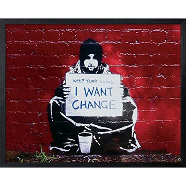 Banksy バンクシー アートフレーム I 高品質 Want Change 【bicosya