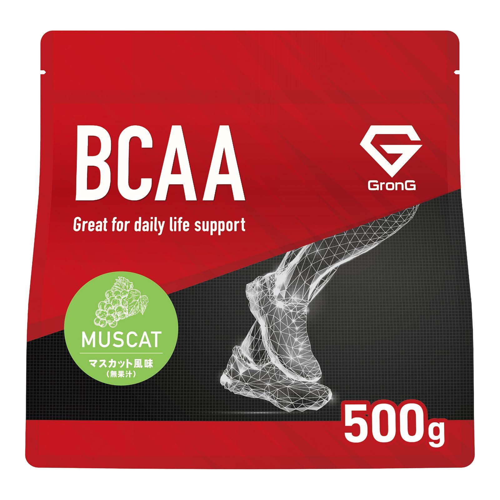 BCAA サプリ アミノ酸 500g マスカット風味 GronG(グロング BCAA サプリ アミノ酸 500g マスカット風味 GronG(グロング