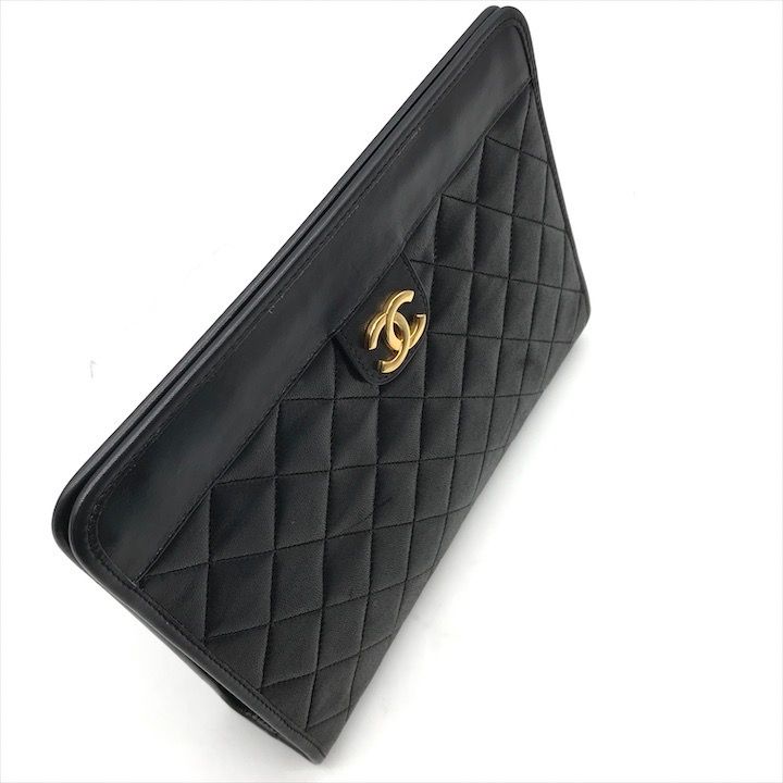 美品 CHANEL シャネル ココマーク ミニ マトラッセ ラムスキン