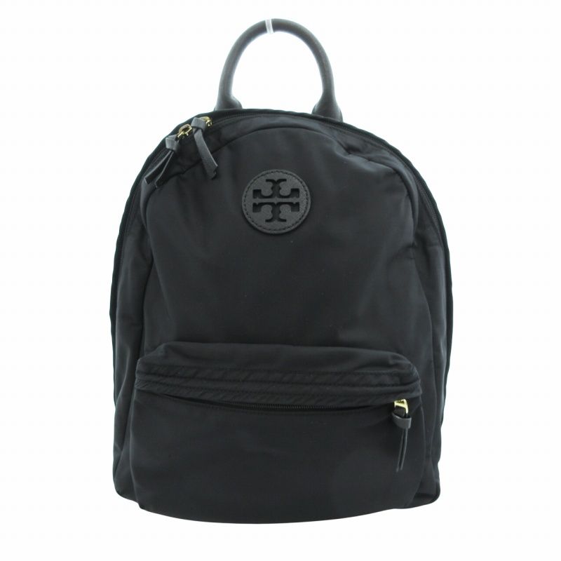 トリーバーチ TORY BURCH リュックサック バッグ ロゴ パッチ ナイロン 黒 ブラック |HO□ 0423 AA