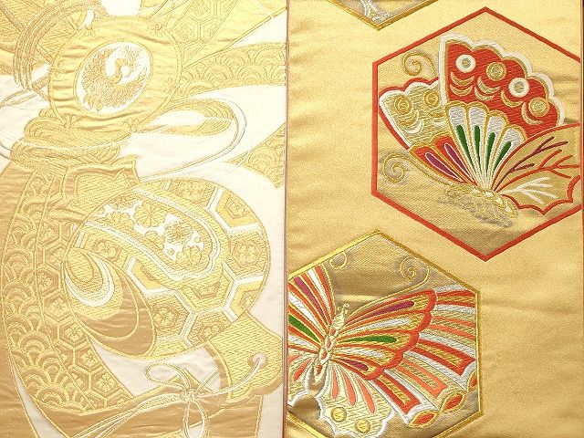 平和屋本店□袋帯 西陣 まとめて100点 向かい鶴 尾長鳥 人物 蝶