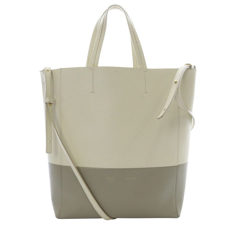 セリーヌ CELINE フィービー期 カバスモール バイ 2way トートバッグ ショルダーバッグ レザー べージュ グレージュ