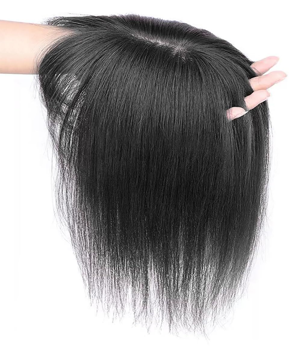 ヘアピース 人毛 頭頂部 付け毛 つむじ 人毛 女性 トップヘアピース レディースヘアピース ウィッグ 部分手植え Aisiqueens部分ウィッグ ブラック 黒髪 hair 前髪付き