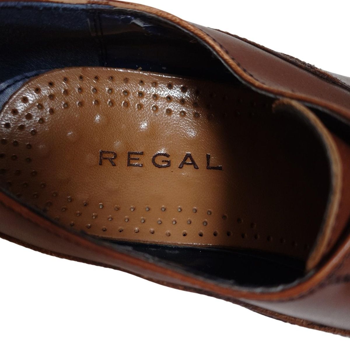 美品 REGAL リーガル 革靴 茶色 ダークブラウン メダリオン 26㎝ REGAL - REGAL 2589 676（26）ウィングチップ メダリオン ダーク