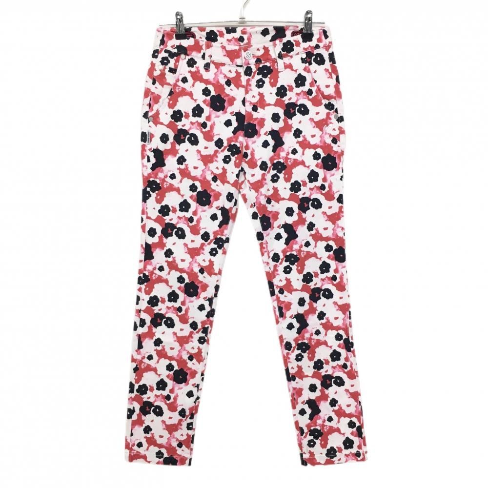 超 マスターバニー パンツ 白×レッド×黒 花柄 ストレッチ レディース 1 M ゴルフウェア MASTER BUNNY EDITION