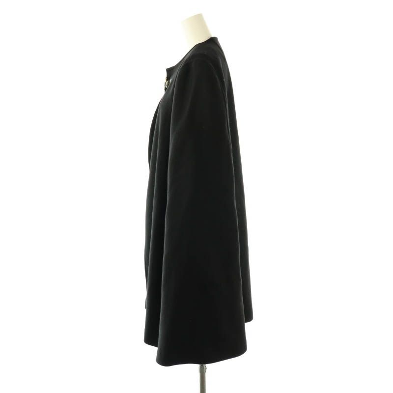 ZARA ケープ　ポンチョ　黒　Mサイズ ザラ ZARA ノーカラー ケープ ポンチョ ウール M 黒 ブラック