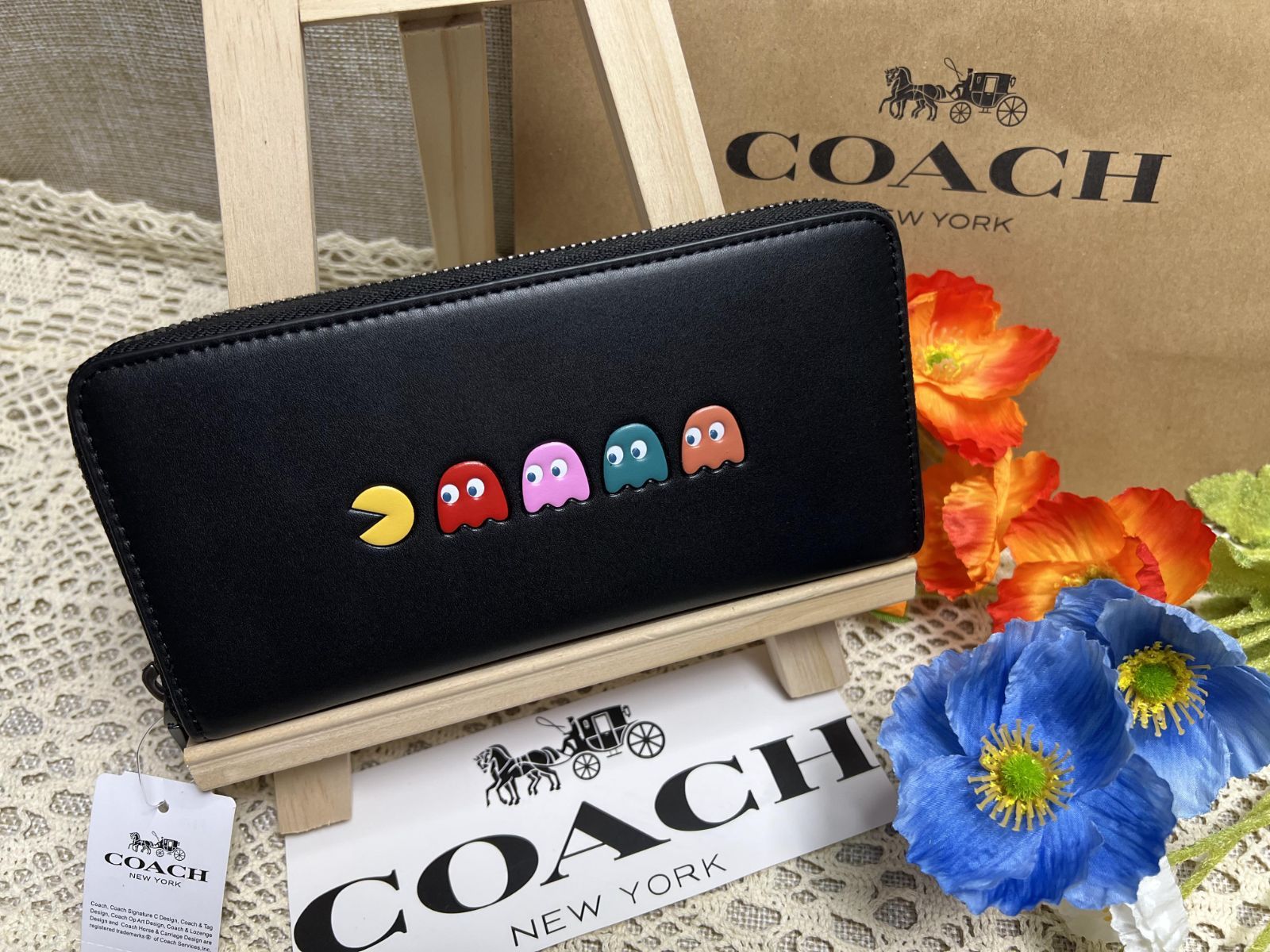 COACH 長財布 パックマンコラボ黒 - 財布