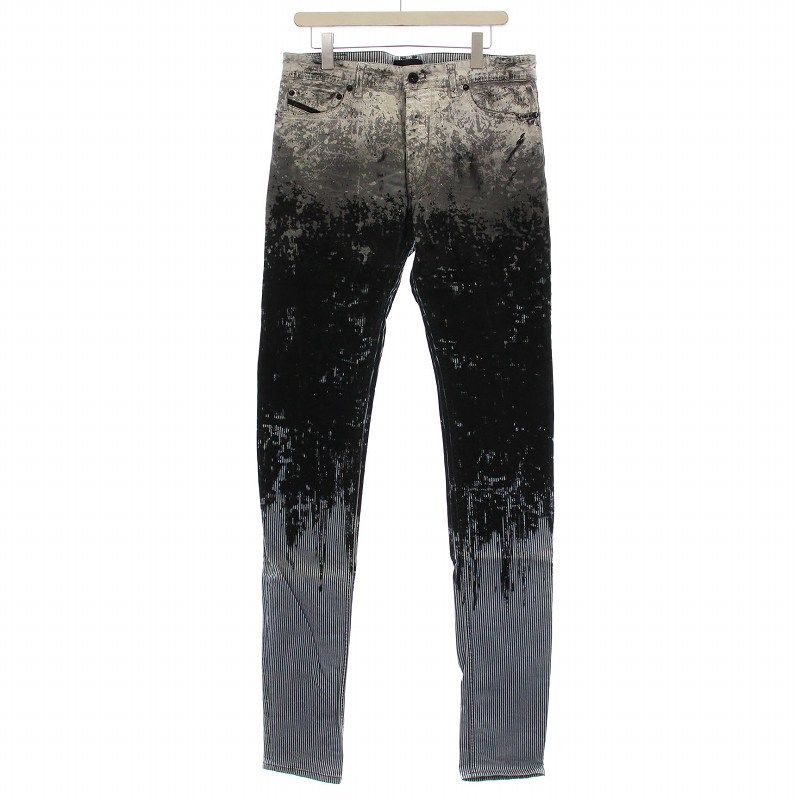 【希少】DIESEL BLACK GOLD ヒッコリー ペイント加工 デニム L ディーゼルブラックゴールド DIESEL BLACK GOLD ヒッコリーデニム