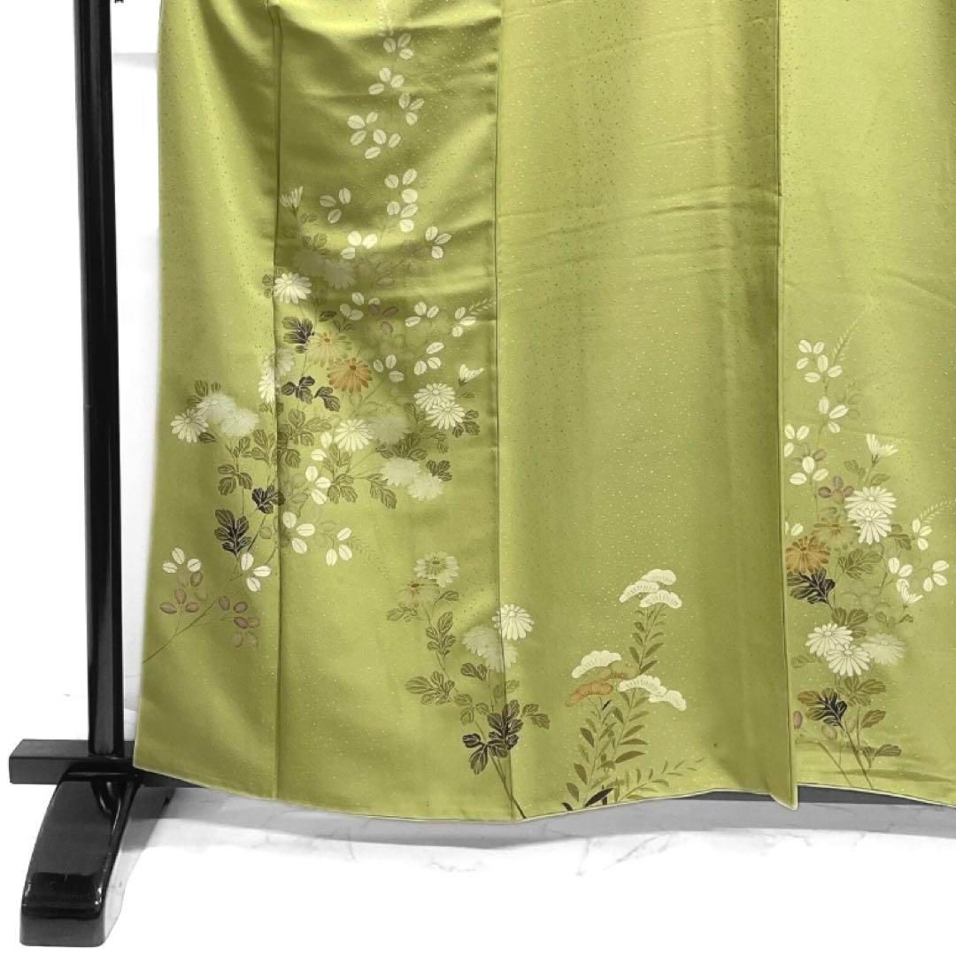 付け下げ　菊花　萩　リーフ　花模様　着物　053a d 付け下げ 菊花 萩 リーフ 花模様 着物 053a d 萩 着物