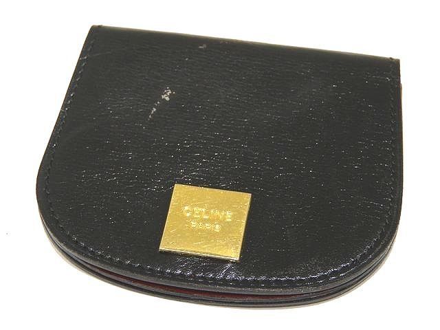 送料無料 CELINE セリーヌ コインケース ◇ ブラック レザー