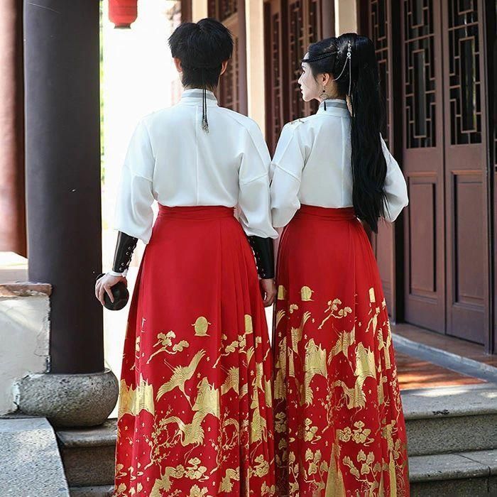 中華漢服「月桂」２点 セット 新品 男女兼用漢服唐装 豪華漢服 2点セット ハロウィン カップル