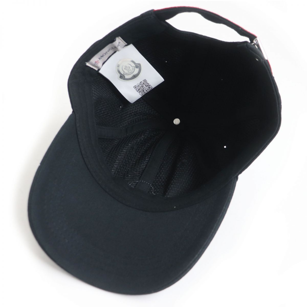 美品□2020年製 MONCLER/モンクレール BERRETTO BASEBALL ロゴワッペン コットン100% ベースボールキャップ/帽子 ブラック UNI 国内正規品