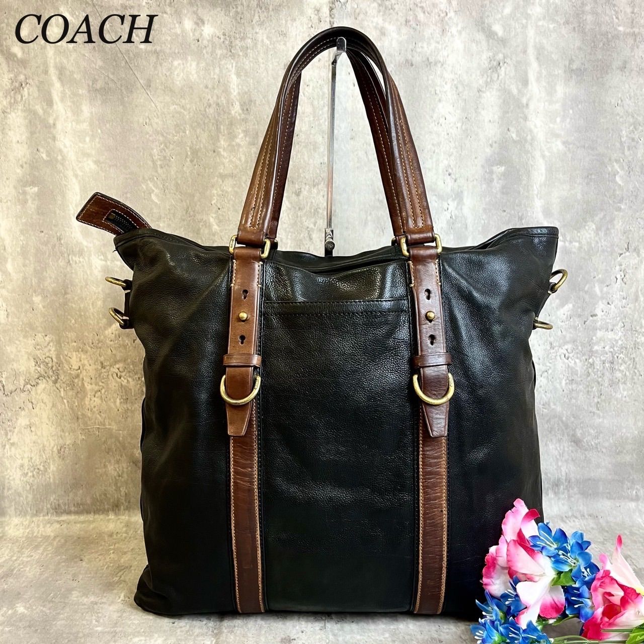 ✨良品✨ COACH コーチ トートバッグ ハンドバッグ バックル A4収納  
