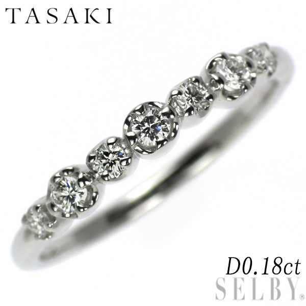 田崎真珠 K18WG ダイヤモンド リング 0.18ct