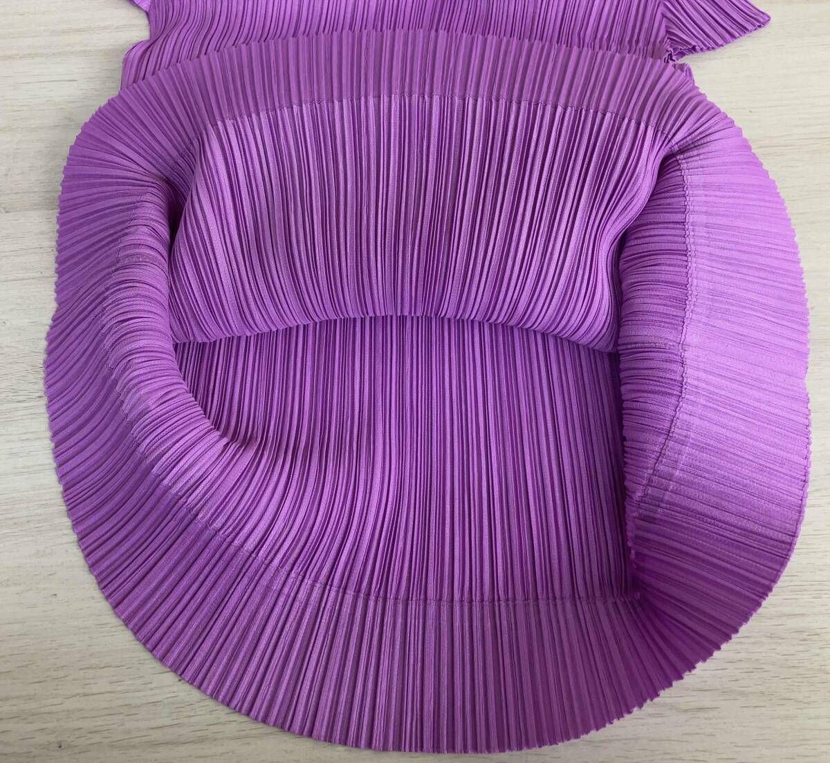 【高級品】 PLEATS PLEASE プリーツプリーズ 半袖ロングシャツ ワンピース チュニック PP93-JK124 パープル 日本製 ISSEY MIYAKE 表記サイズ 3 新作登場！