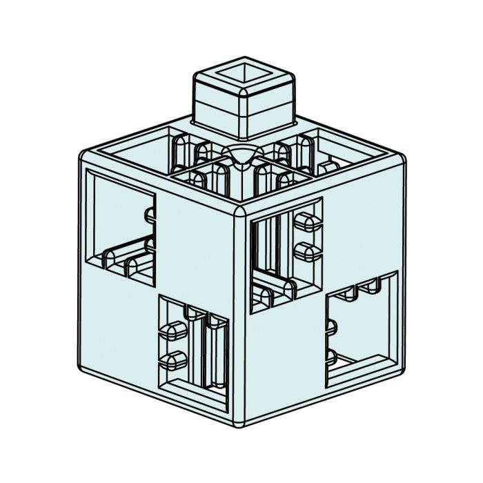 アーテック Artecブロック パーツ単品 基本四角 100P 薄水 77845 （1点）