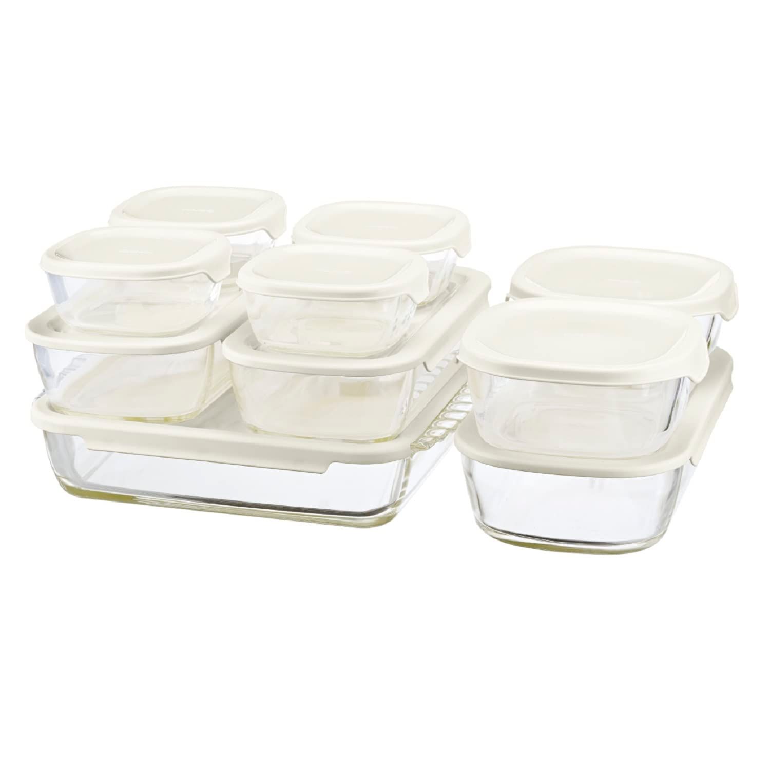 HARIO ハリオ スタッキング耐熱ガラスコンテナ スクエア10個セット HKOZ-1002-OW