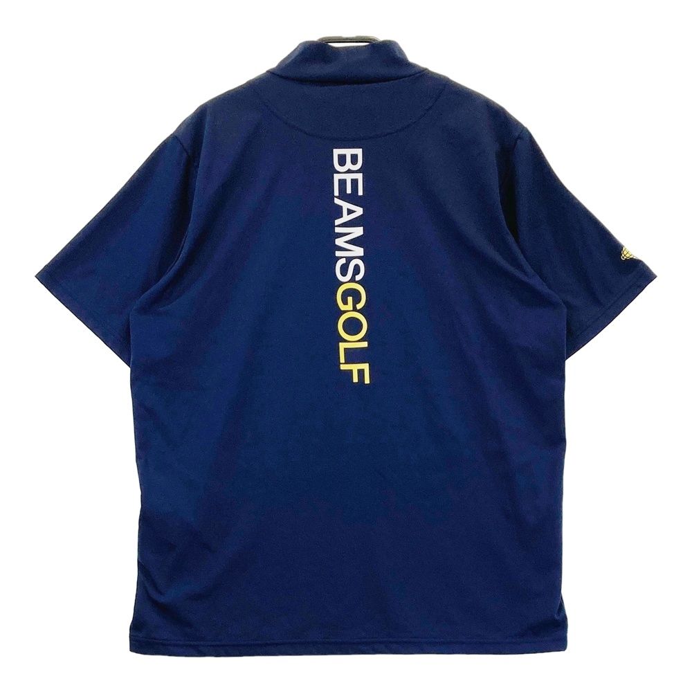 サイズ M BEAMS GOLF ビームスゴルフ モデル ハイネック 半袖Tシャツ ロゴ ネイビー系 240101440008 ゴルフウェア メンズ ストスト