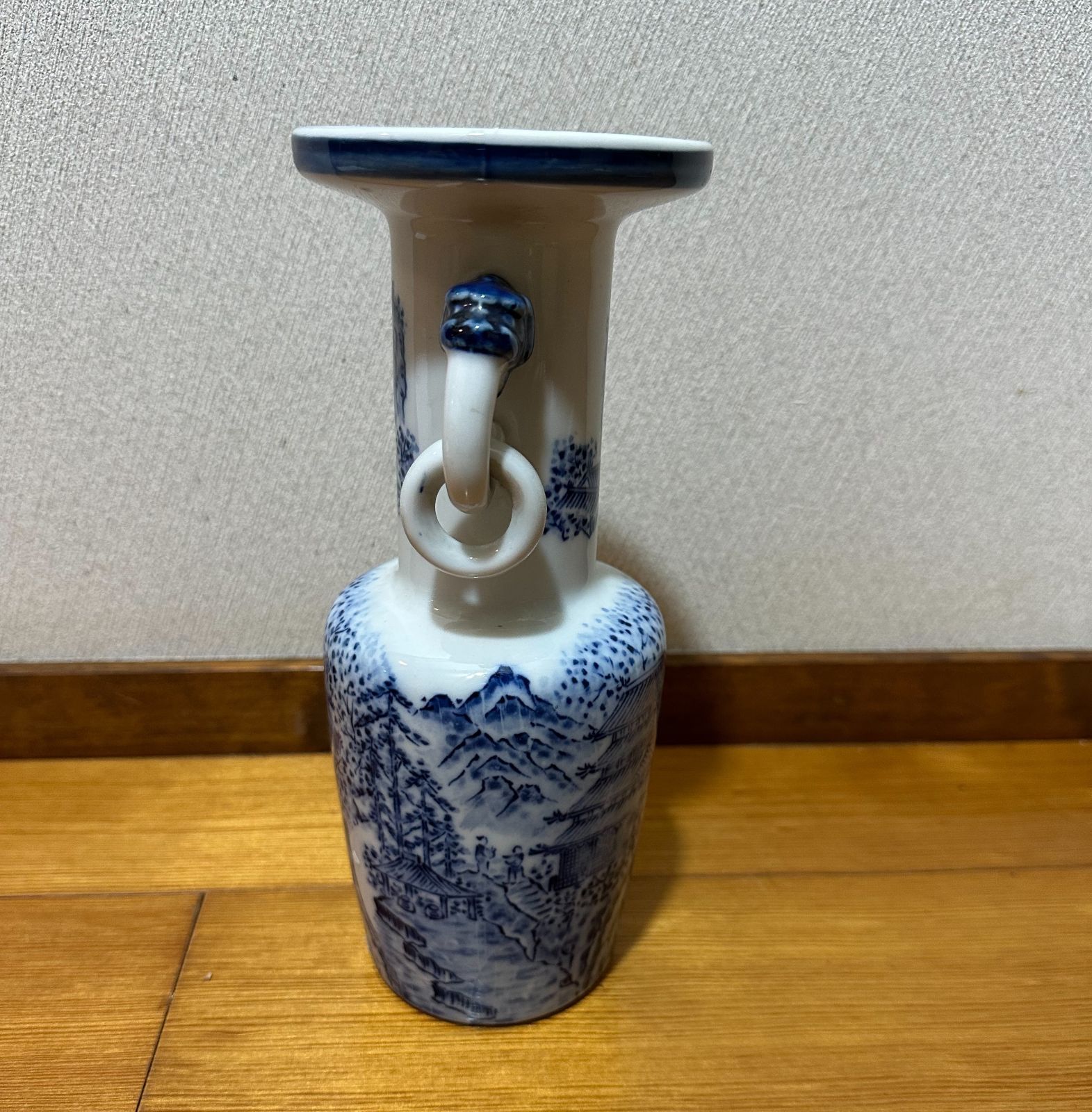 中国古玩　耳付花瓶　17cm9cm 中国古玩 耳付花瓶 17cm9cm