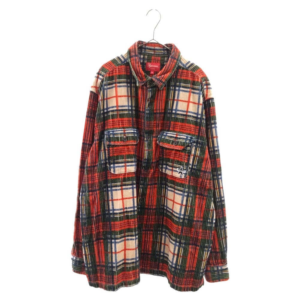 Supreme / 22ss Corduroi shirt/長袖シャツ/M/コーデュロイ/RED/チェック SUPREME (シュプリーム) 22SS Corduroy Shirt Plaid コーデュロイ 長袖