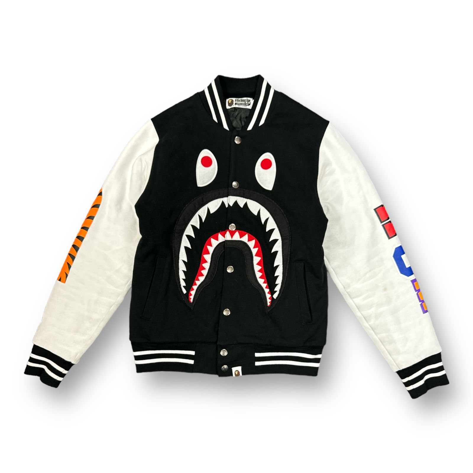 A BATHING APE SHARK SWEAT VARSITY JACKET シャークスウェットバーシティジャケット ブルゾン アベイシング  エイプ ベイプ 001LJC301005X S 64345A - メルカリ