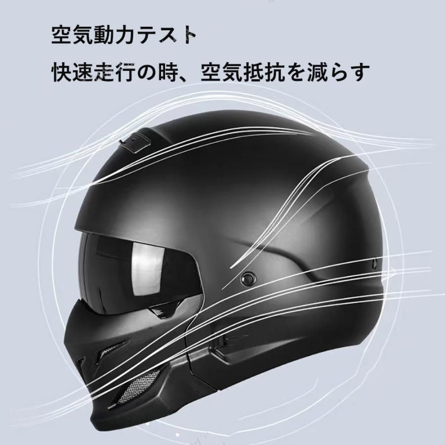フルフェイスヘルメット バイクフルフェイスヘルメットジェットヘルメット-艶消し黒