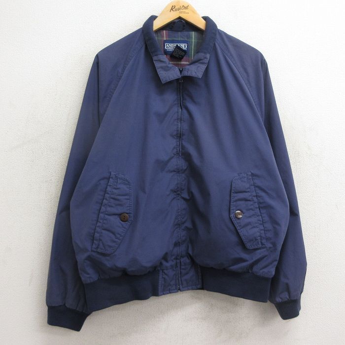 XL/古着 ランズエンド 長袖 ジャケット スイングトップ メンズ 90s ラグラン 大きいサイズ 紺 ネイビー 24may11 中古 アウター ジャンパー 