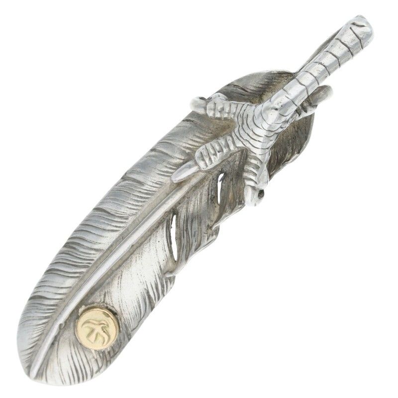 Hozho ホゾ F9 4020 65mm 左向き フェザー ネックレス トップ