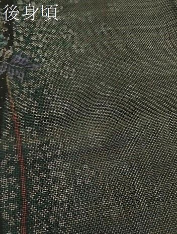 平和屋着物○本場大島紬 9マルキ 古代染色純泥染 草花間道 カネトク  