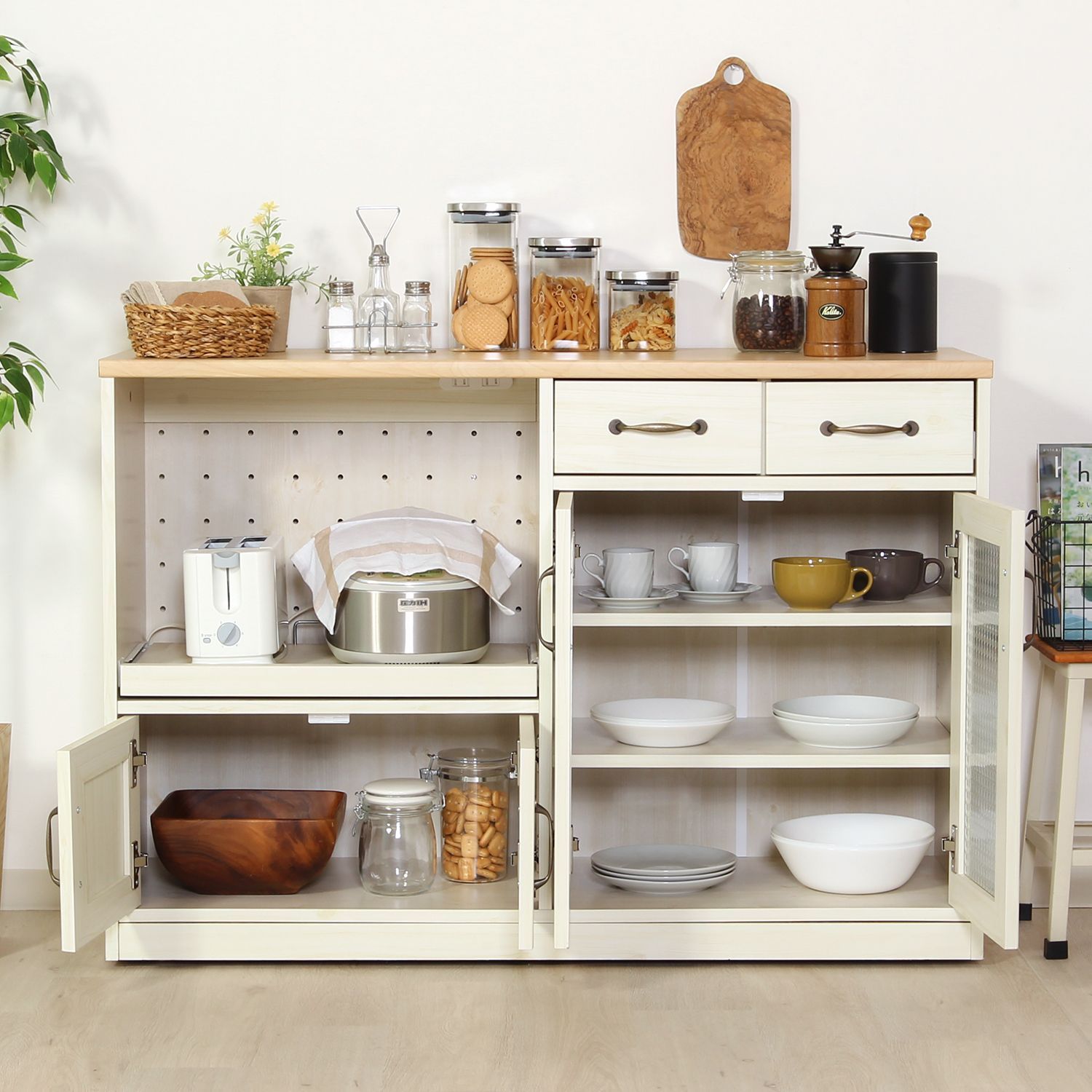 キッチンカウンター 幅120cm 食器棚 レンジ台 レンジボード d4082 キッチンカウンター 幅120cm 食器棚 レンジ台 レンジボード d4082