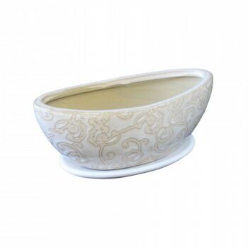 彩か(SAIKA) 花器 UTSUWA(器) ラージ アイボリー Boat＆Saucer CTQ-70iv