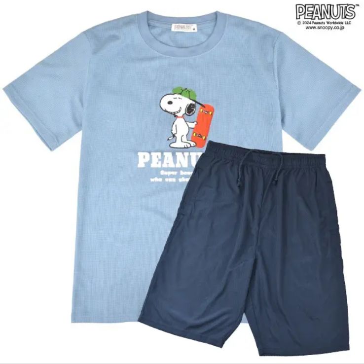 SNOOPY 緑色ポロシャツ・ショートパンツセット SNOOPY 緑色ポロシャツ