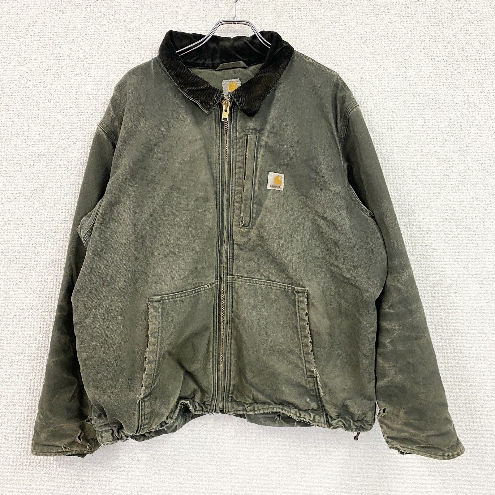 古着 used Carhartt カーハート フルスイングアームストロングジャケット ダックワークジャケットカーキ XLサイズ