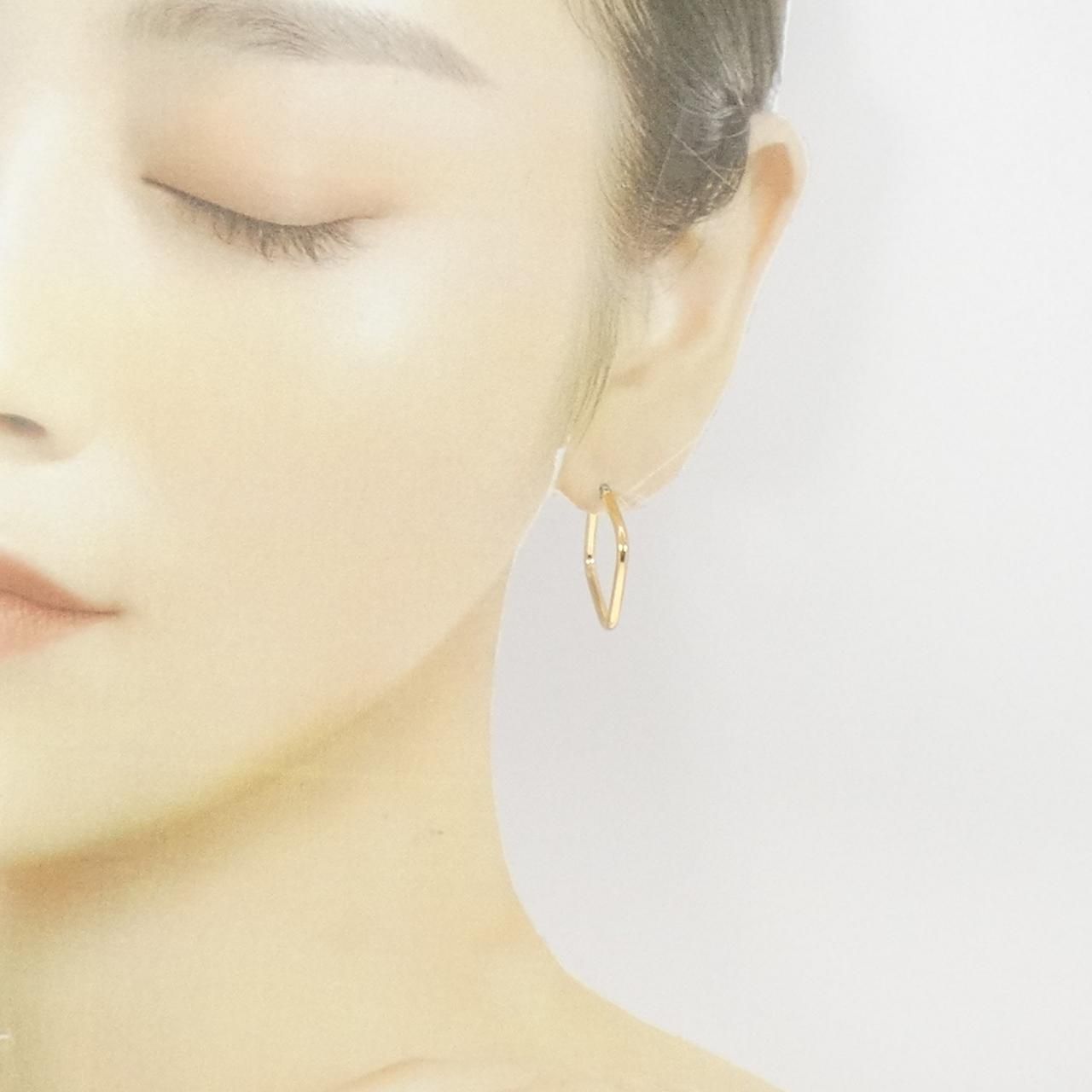 ピアス K18 新品 きゃさりん＊18金【2×20mm 定番フープピアス】K18