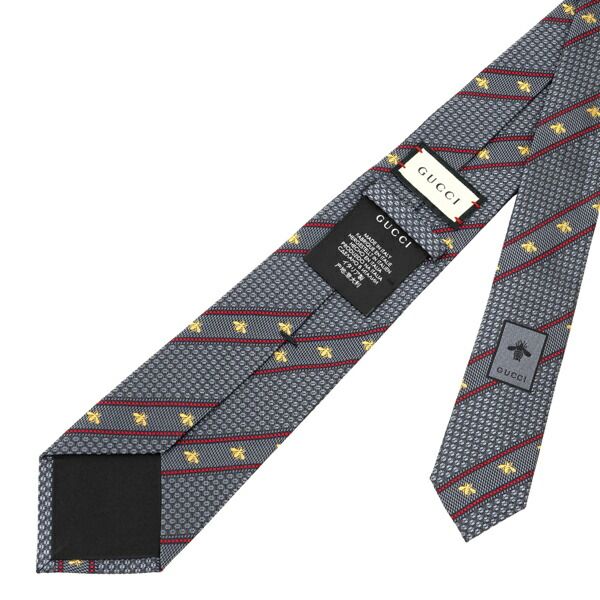 新品 グッチ GUCCI ネクタイ ビーウェブ付き グレー/レッド - メルカリ 