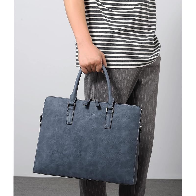 FSDWG ビジネスバッグ レザー A4サイズ対応 防水 ブラック ブルー FSD