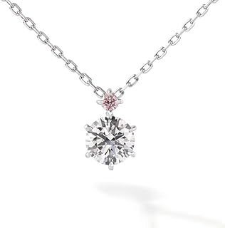 京セラ ダイヤモンド ネックレス 0.3カラット 一粒 ピンクダイヤモンド ラボグロウン プラチナメッキ シルバー F VS Excellent Fancy Vivid Pinkクラス 品質保証書付き