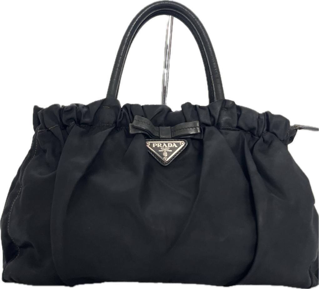 希少】PRADA プラダ 2way ショルダーバッグ ハンドバッグ リボン 三角