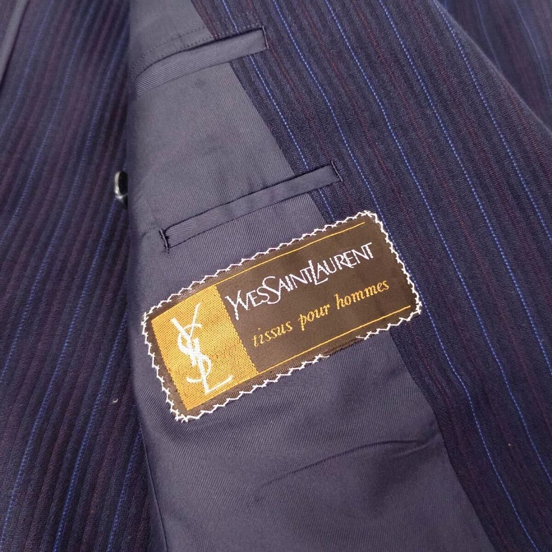 美品 YVES SAINT LAURENT セットアップ 3ピース スーツ　濃紺 1970's “ イヴ・サンローラン （ Yves Saint LAURENT